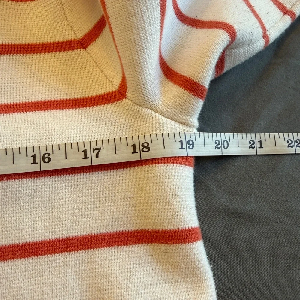 J. Crew Striped Big Button‎ Front Cardigan Women Small Red White